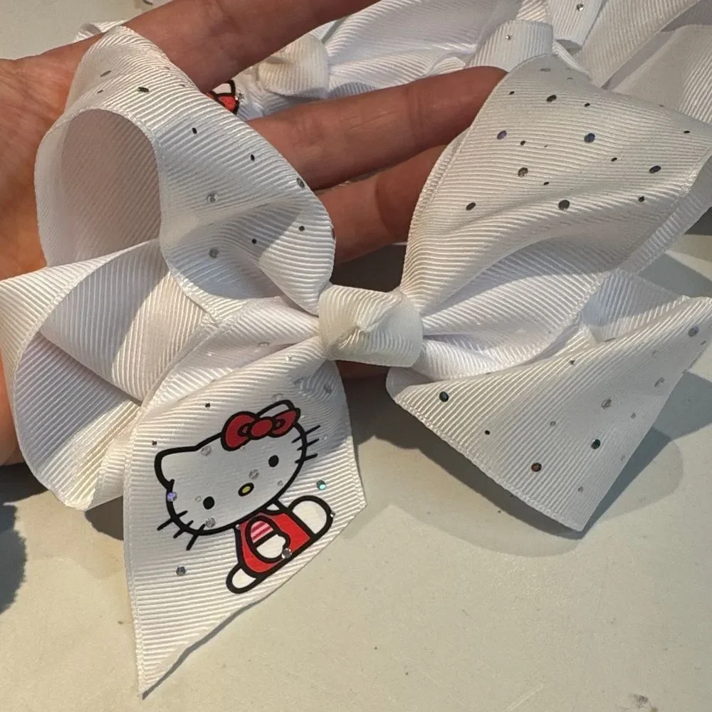#1005 Hello Kitty‎ White Ribbon Bow Alligator Clip